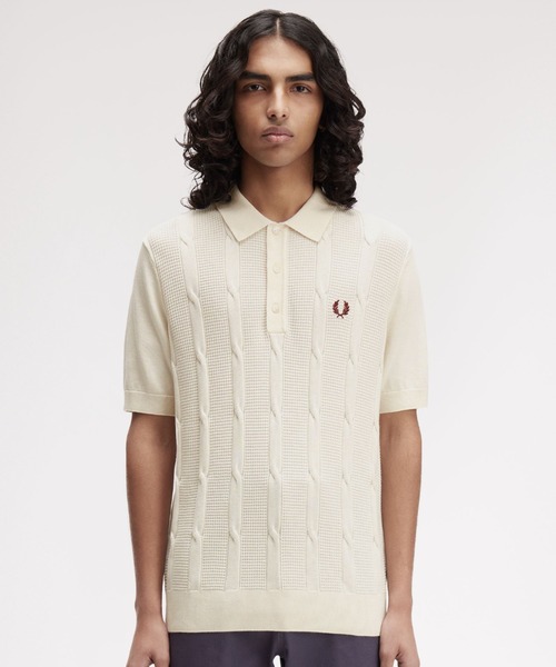 FRED PERRY（フレッドペリー） ポロシャツ Textured Cable Knit Polo