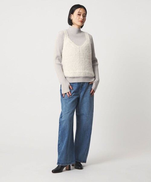 A DAY IN THE LIFE ニット セーター フェザーミックス キャミ＋