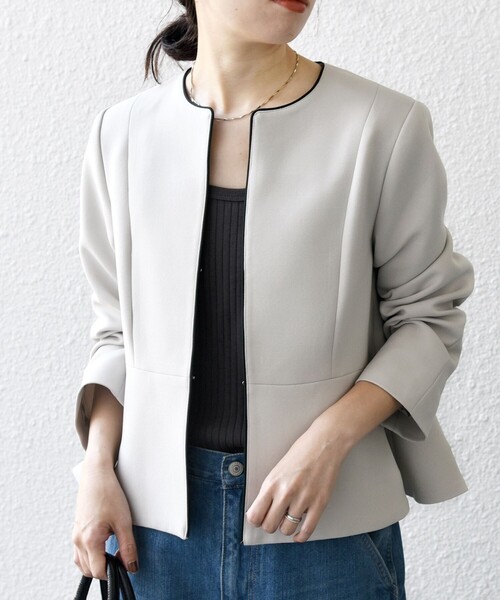 SHIPS any ジャケット ノーカラージャケット レディース : ZOZOTOWN