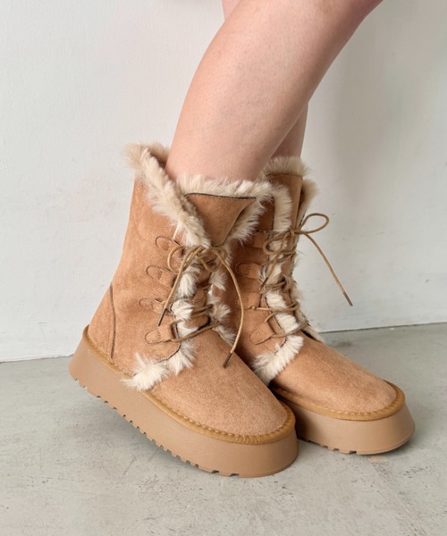 SOLLON.（ソルロン） ブーツ レースアップムートンミドルブーツ