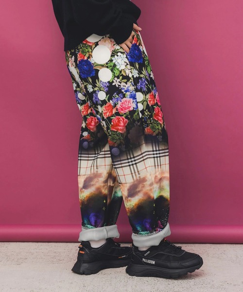 ScoLar（スカラー） パンツ 総柄あったか裏地パンツ レディース