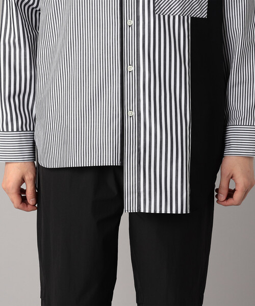 β MEN（ベータ・メン） シャツ アシンメトリー ストライプシャツ