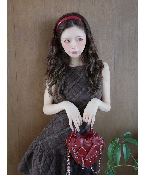 Darich（ダーリッチ） ワンピース タータンチェックノースリミニ