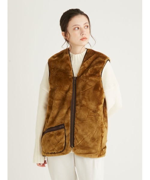 Barbour（バブアー） ベスト ジレ フロントジップ ファー ライナー