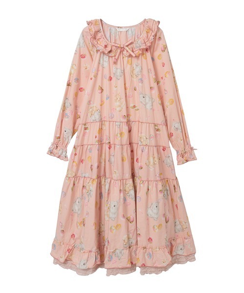 PINK HOUSE（ピンクハウス） ワンピース 幸見うさぎプリントミディ