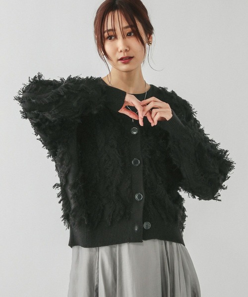 GLOBAL WORK（グローバルワーク） カーディガン ジャガードフリンジ