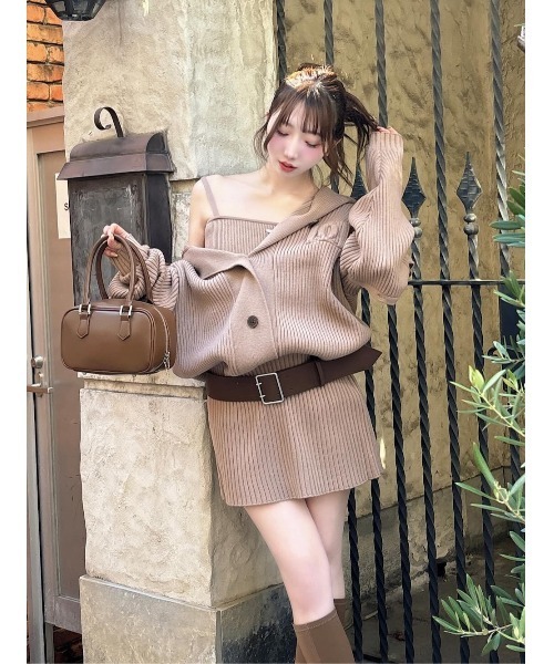 Darich ローウエストデザインニットワンピース ローウエストデザイン