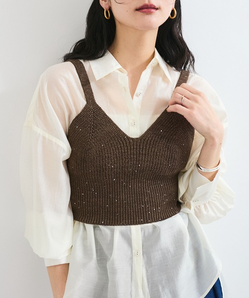 VIS（ビス） キャミソール スパンコールニットビスチェ : ZOZOTOWN