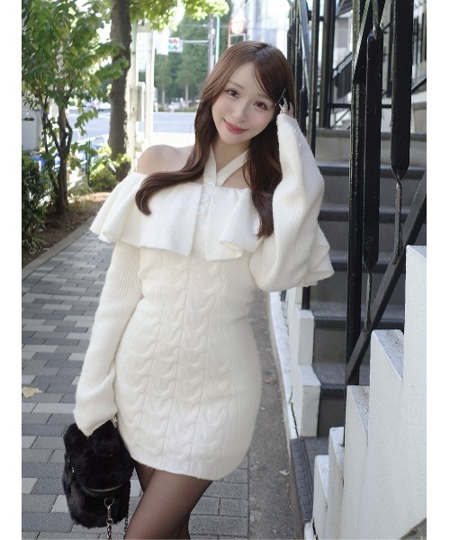 Darich（ダーリッチ） ワンピース ホルターデザインオフショルニット