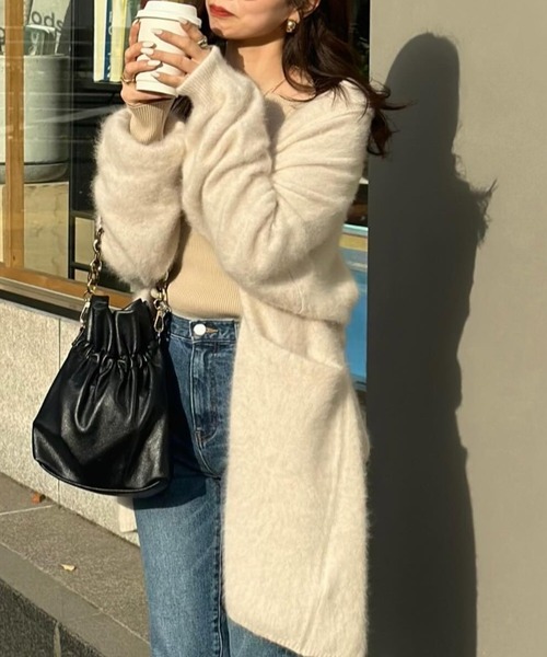 anuans（アニュアンス） カーディガン ラクーンショールカラー