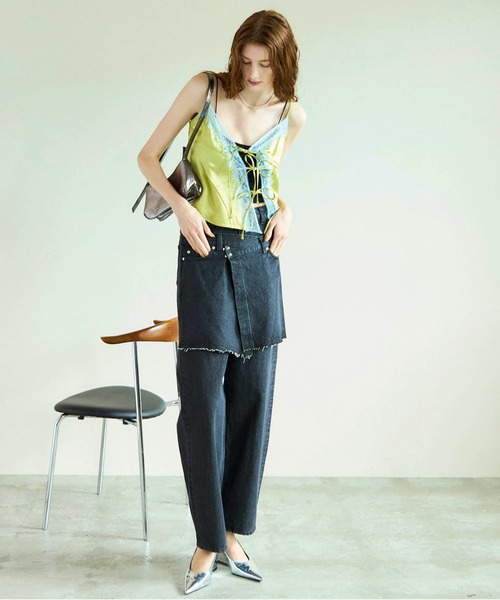 MAISON SPECIAL（メゾンスペシャル） キャミソール Lace Docking Satin