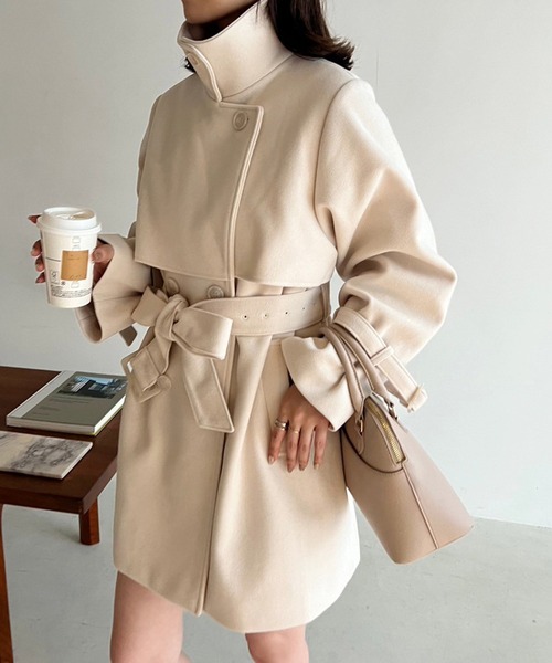 one after another NICE CLAUP コート ピーコート 2way/スタンドカラー