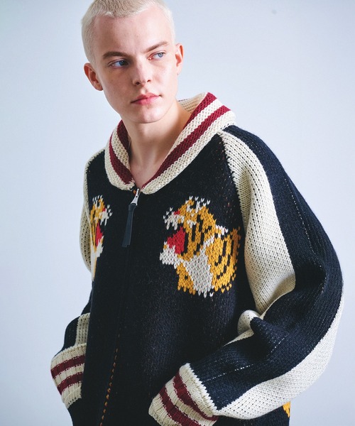 HOUSTON（ヒューストン） カーディガン COWICHAN SWEATER TIGER 手編み