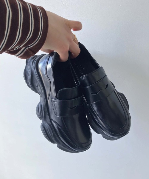 AS KNOW AS（アズノゥアズ） ローファー 厚底スニーカーソール コイン