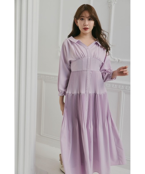 Her lip to ワンピース Pleated Open Shirt Dress : ZOZOTOWN Yahoo!店