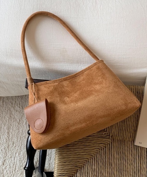ハンドバッグ 「3点セット」「キーホルダー/ポーチ付き」スエードワン
