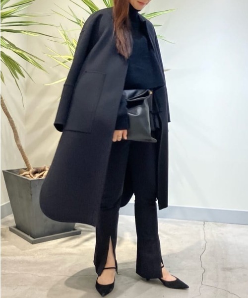 LE PHIL（ル フィル） ノーカラーコート コート ソフトウールリバー