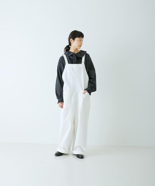 かぐれ ブラウス シャツ コットンフリルカラーシャツ レディース