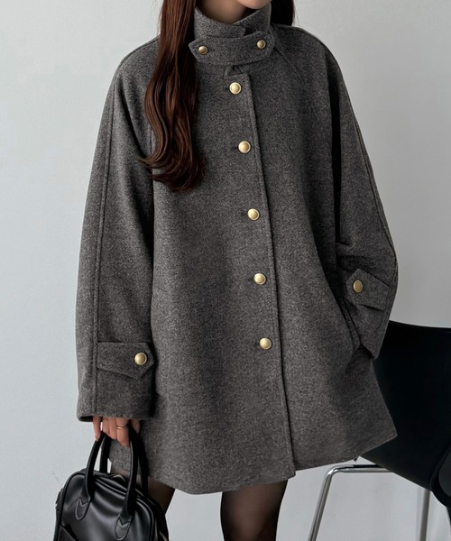 callautia（カラウティア） ステンカラーコート コート ゴールドボタン