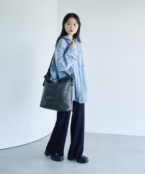 LEPSIM（レプシィム） ブラウス シャツ フリンジパッチ／BIGデニム