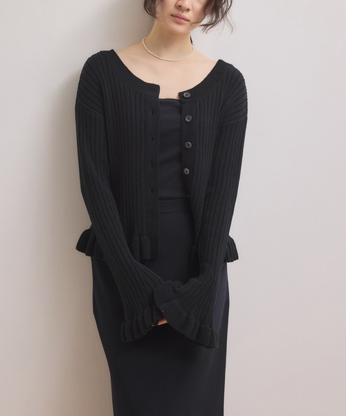 ADAM ET ROPE'（アダムエロペ） カーディガン 「WEB限定」2WAYフリル