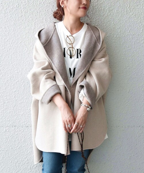 SHIPS any コート アウター 「WEB限定」SHIPS any: リバー フーデット