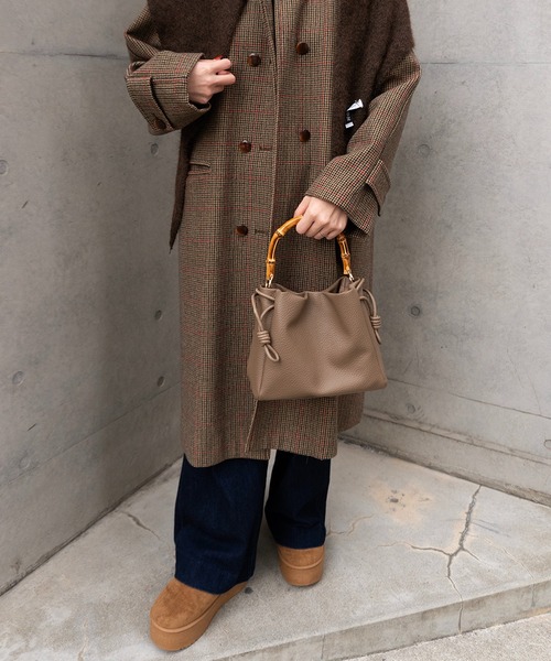 SHE HER HER HERS ハンドバッグ バンブーハンドルドロストバッグ