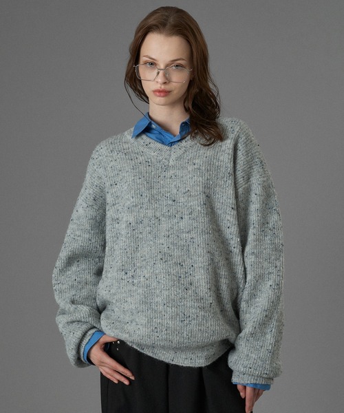 ONCILY（オンシェリー） セーター ニット WOOL BLEND COLOR NEP V-NECK