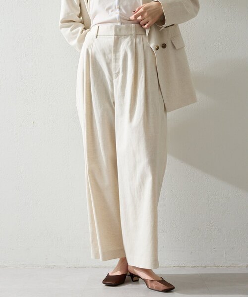 THE PAUSE パンツ 「THE PAUSE」コットンリネンタックパンツ