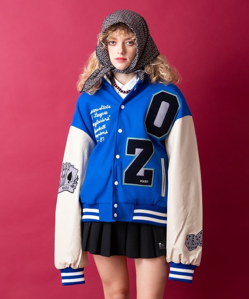 スタジャン a.p.o.v. オズの魔法使いモチーフワッペンウール＆合成皮革