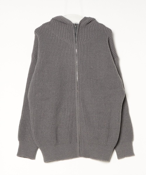 CELENA BEATS パーカー ダブルジップ フード付き ニット パーカー