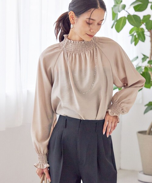 SHIPS（シップス） ブラウス シャツ 「洗濯機可能」シャーリング