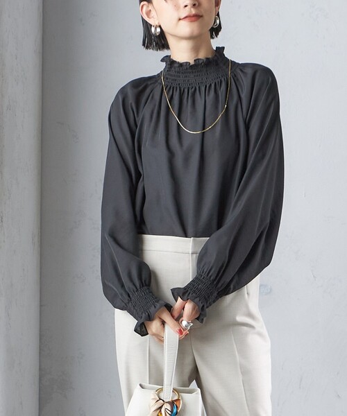 SHIPS（シップス） ブラウス シャツ 「洗濯機可能」シャーリング