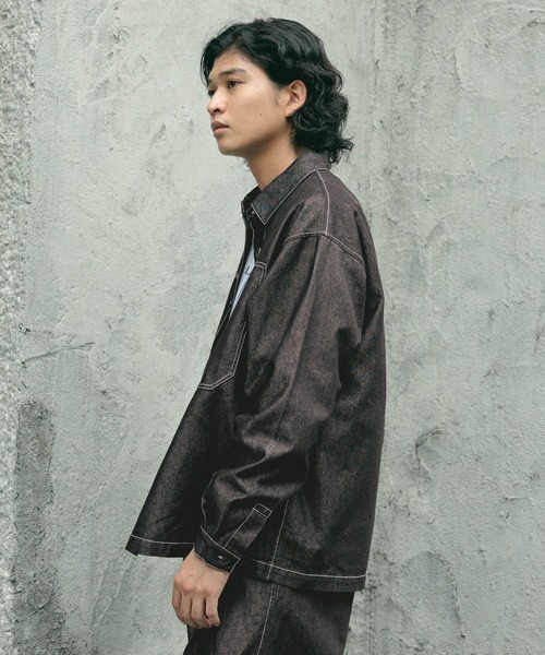 RAGEBLUE（レイジブルー） シャツ 「BREEZY DENIM」ステッチデニム