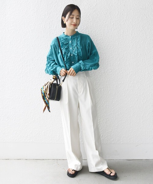 SHIPS（シップス） ブラウス シャツ 「手洗い可能」コットン シルク