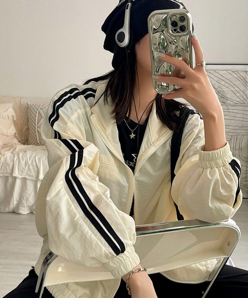 Ada. ブルゾン ジャンバー 「春先におすすめ」配色 2ライン Y2K ダブル