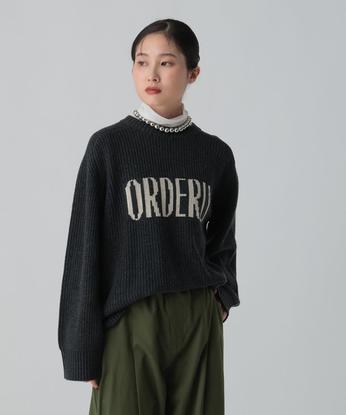 LEPSIM（レプシィム） ニット セーター 7ゲージ畔編みロゴプルオーバー