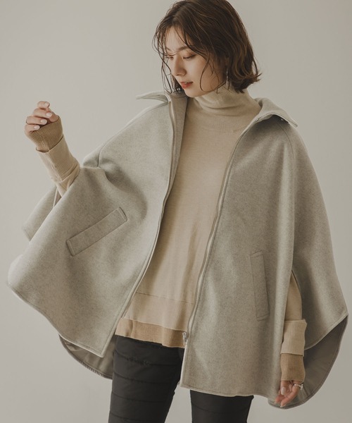 rectangle（レクタングル） ポンチョ スタンドカラーポンチョコート