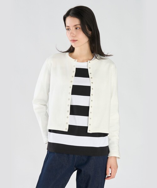 agnes b.（アニエスベー） カーディガン WEB限定 ロゴ コットン 長袖