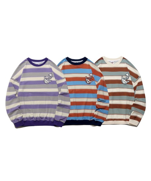 トレーナー スウェット HOOK -original- レトロ調フック刺繍入りマルチ