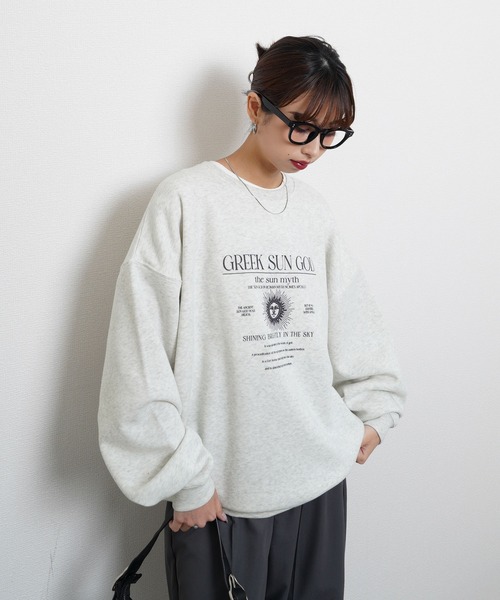 トレーナー スウェット アソートプリントロゴスウェット レディース