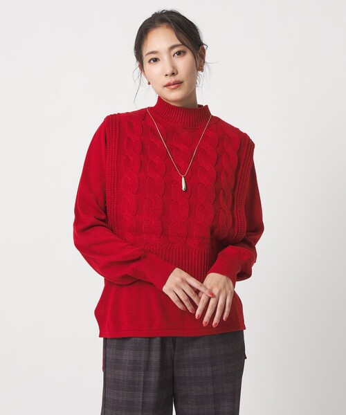 A DAY IN THE LIFE ニット セーター ケーブル ハイネックベスト＋プル