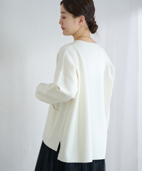 IENA（イエナ） カーディガン スーパーファインスムースVネックミドル