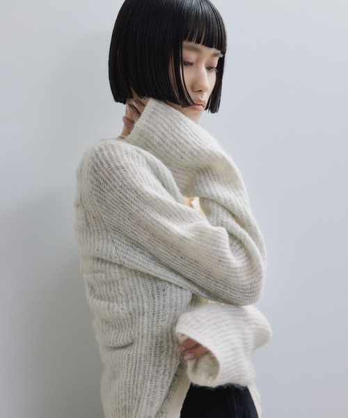 ADAM ET ROPE'（アダムエロペ） カーディガン 「WEB限定」ダブルモヘア