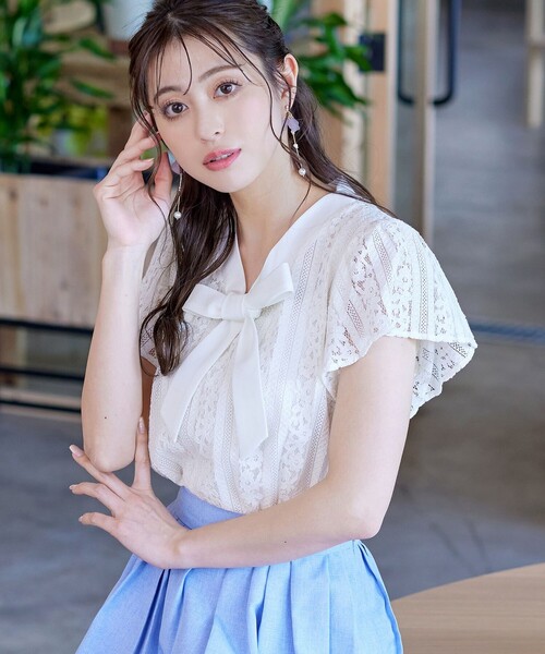 Tiaclasse ブラウス シャツ 「洗える」幅広く活躍が期待できるボウタイ