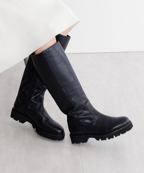 HIMIKO ブーツ 「Made in Japan」「撥水」トラックソールロングブーツ