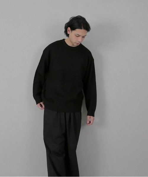 CERCA セーター ニット LEMS/畔編みクルーネックニットセーター(RS