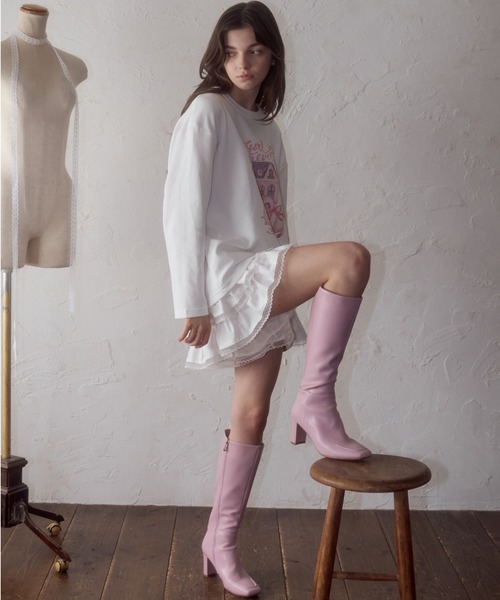 mieya mieya ブーツ 「mieya mieya」melt pink long boots/メルト