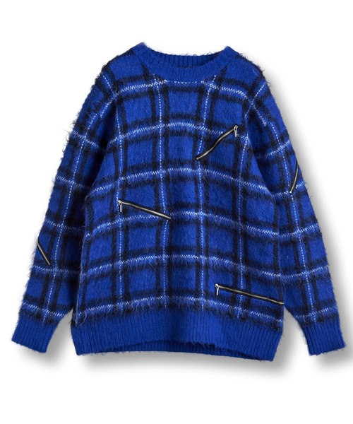 NO ID.（ノーアイディー） セーター ニット 「NO ID.」Zip Check Knit