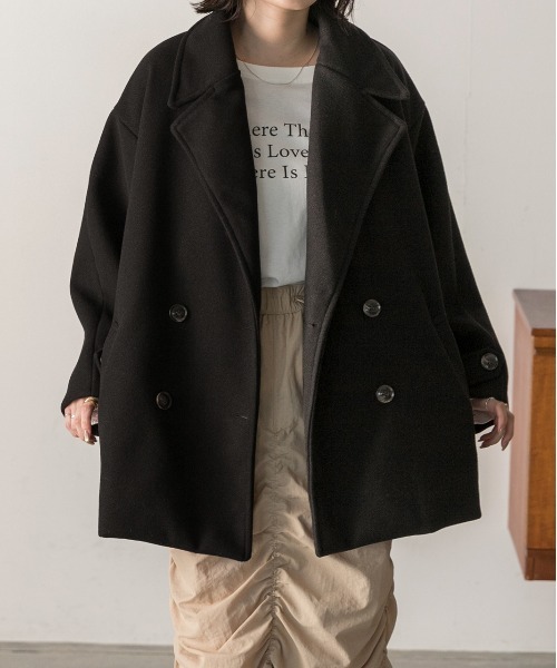 ad thie（アドティエ） ピーコート pコート ウールタッチ オーバーP